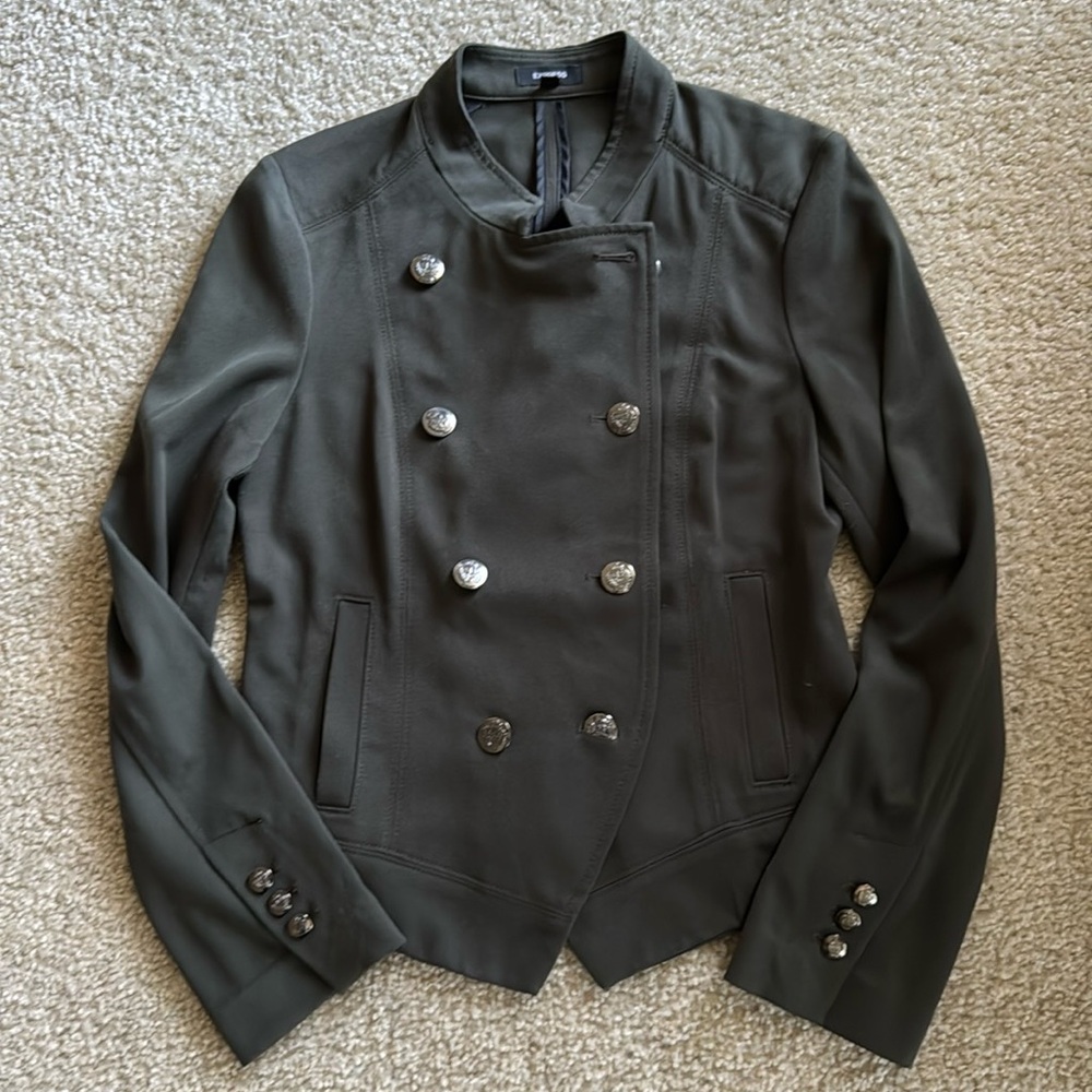 🔥5 for $10 Express Olive Double-Breasted Jacket